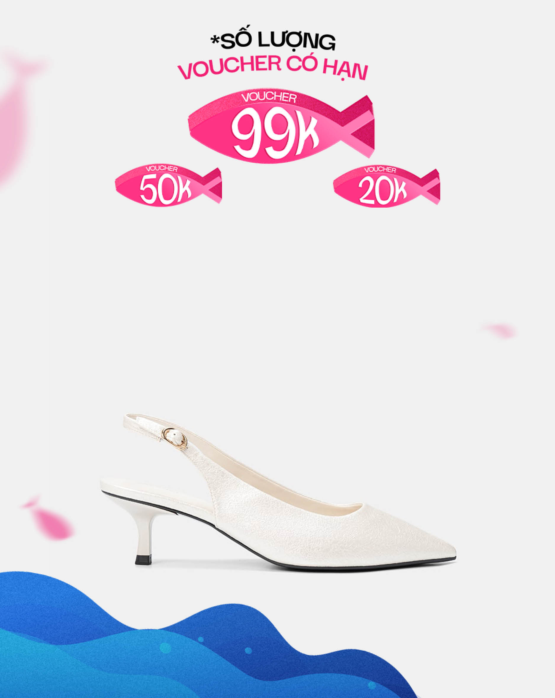 Giày Cao Gót Slingback Pump Tối Giản