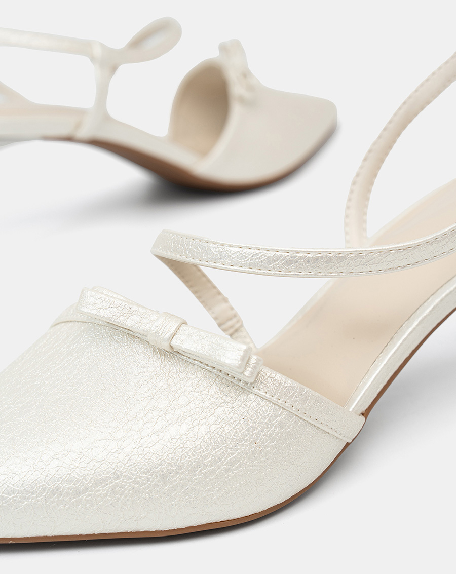 Giày Cao Gót Slingback Phối Nơ Trang Trí - Image 4