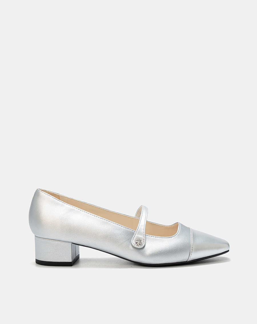 Giày Cao Gót Cao Gót Bít Mũi Phối Cap - Image 1