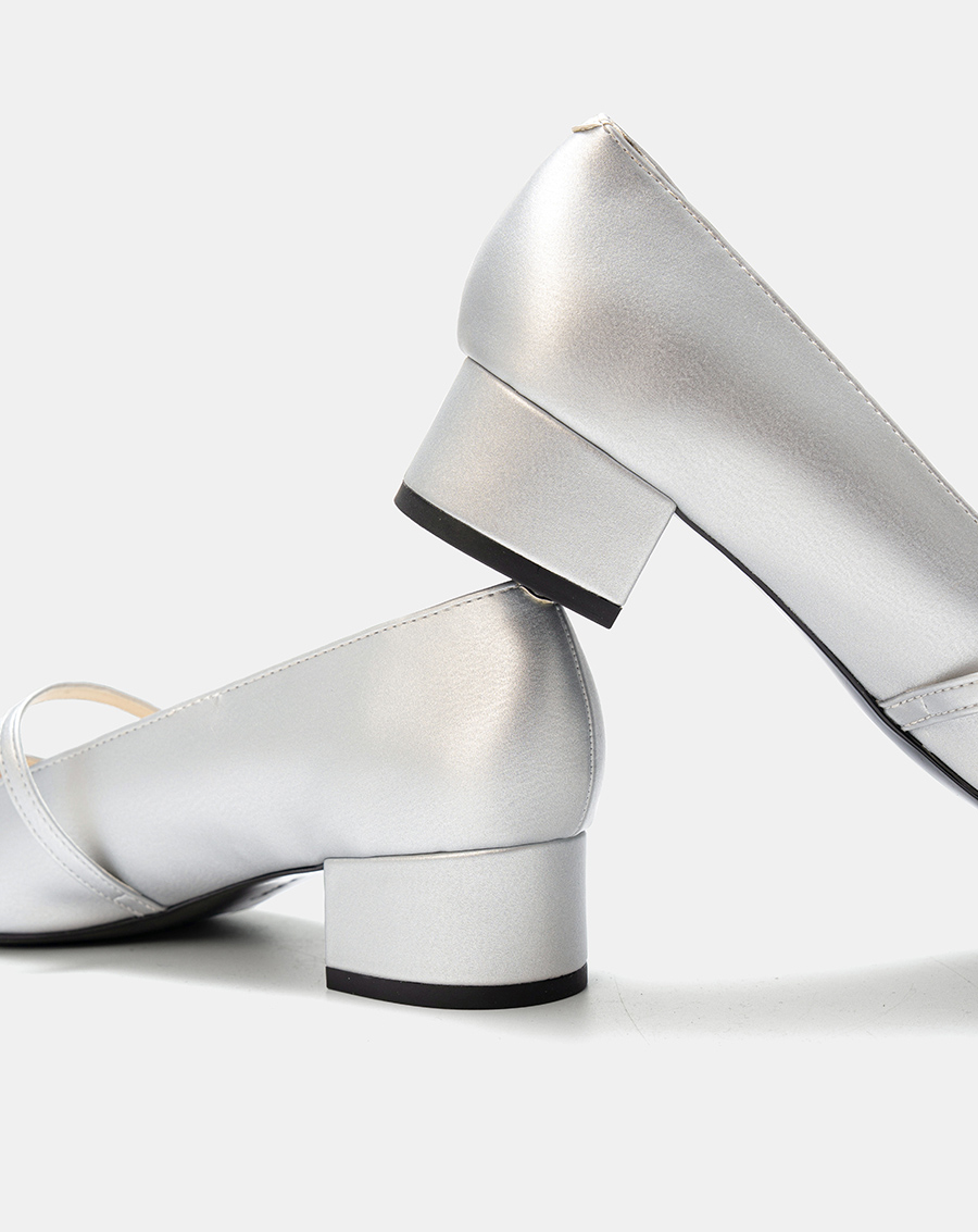 Giày Cao Gót Cao Gót Bít Mũi Phối Cap - Image 4