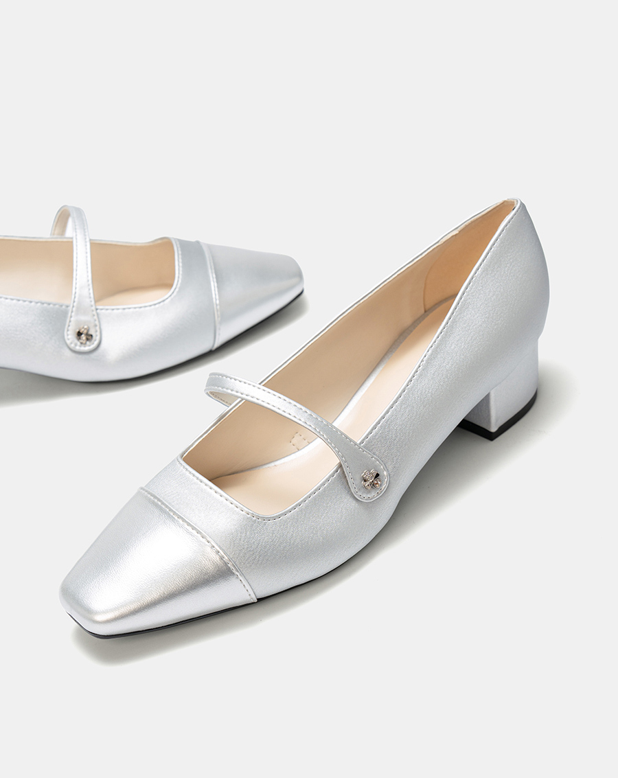 Giày Cao Gót Cao Gót Bít Mũi Phối Cap - Image 5