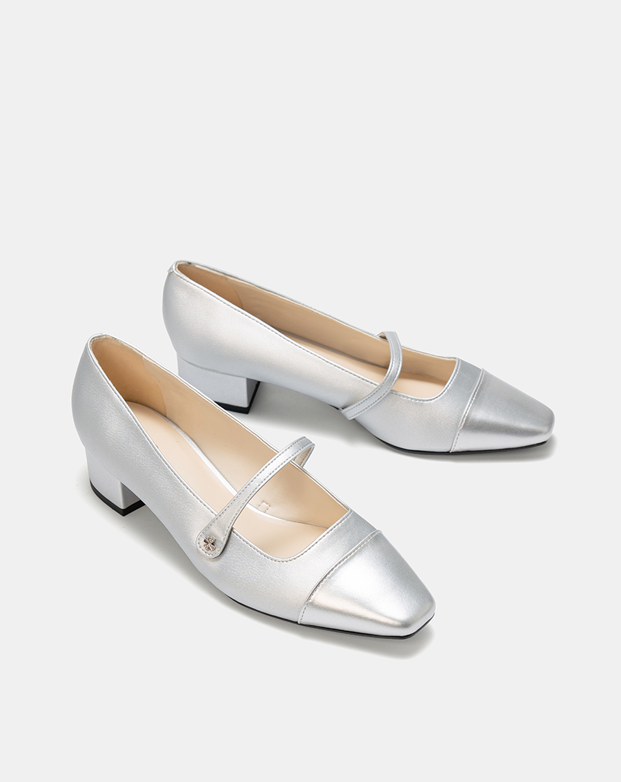 Giày Cao Gót Cao Gót Bít Mũi Phối Cap - Image 7