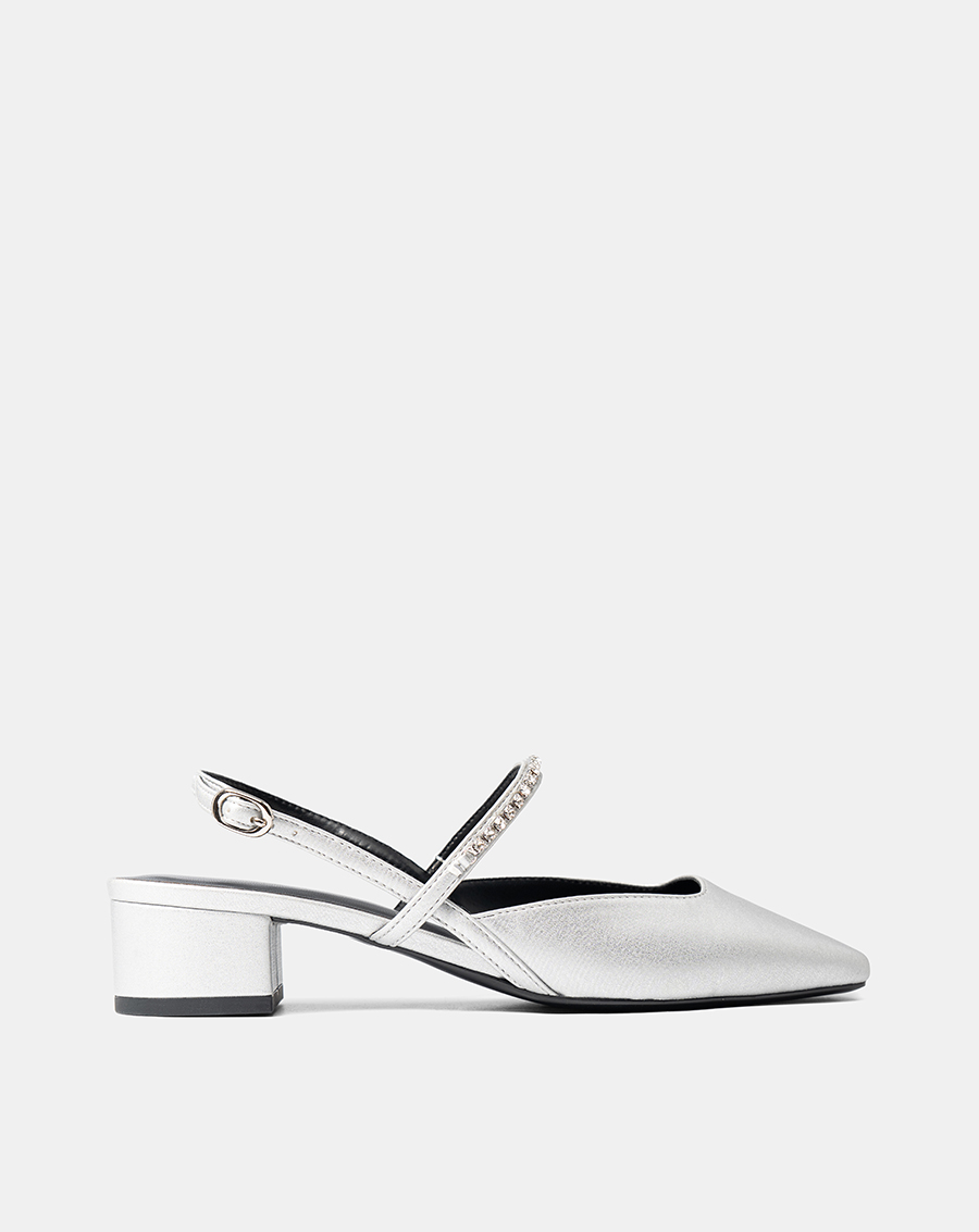 Giày Cao Gót Slingback Phối Dây Trang Trí - Image 1