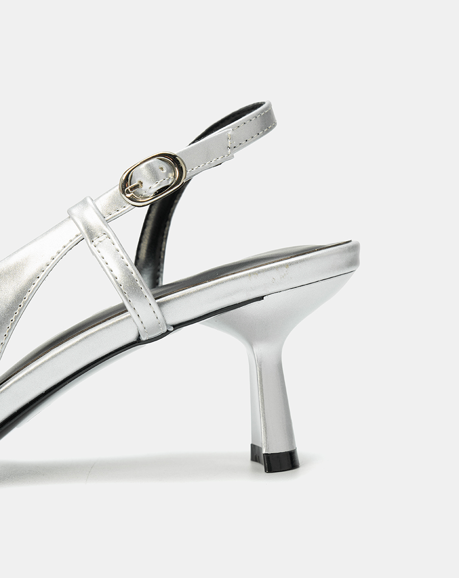 Giày Cao Gót Slingback Phối Liệu Bóng - Image 4