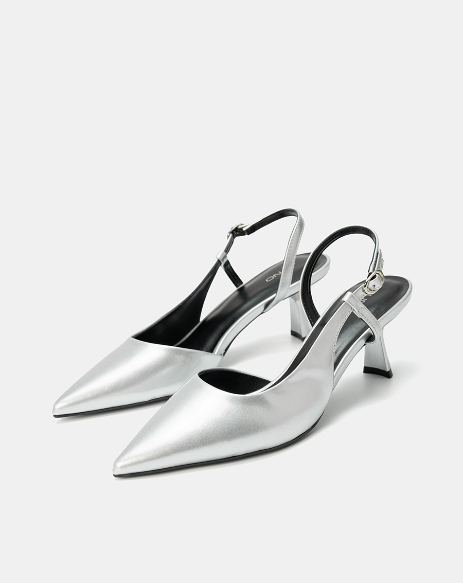 Giày Cao Gót Slingback Phối Liệu Bóng - Image 5