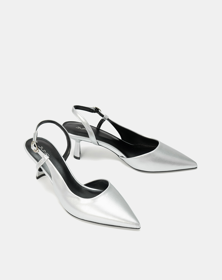 Giày Cao Gót Slingback Phối Liệu Bóng - Image 7