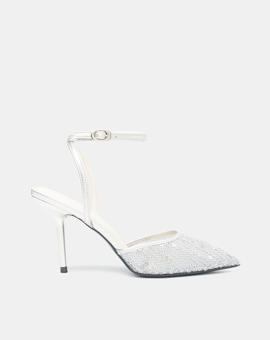 Giày Cao Gót Phối Liệu Sequin