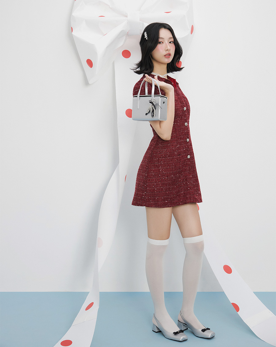 Túi Xách Nhỏ Dạng Hộp Trang Trí Charm Nơ - Image 3