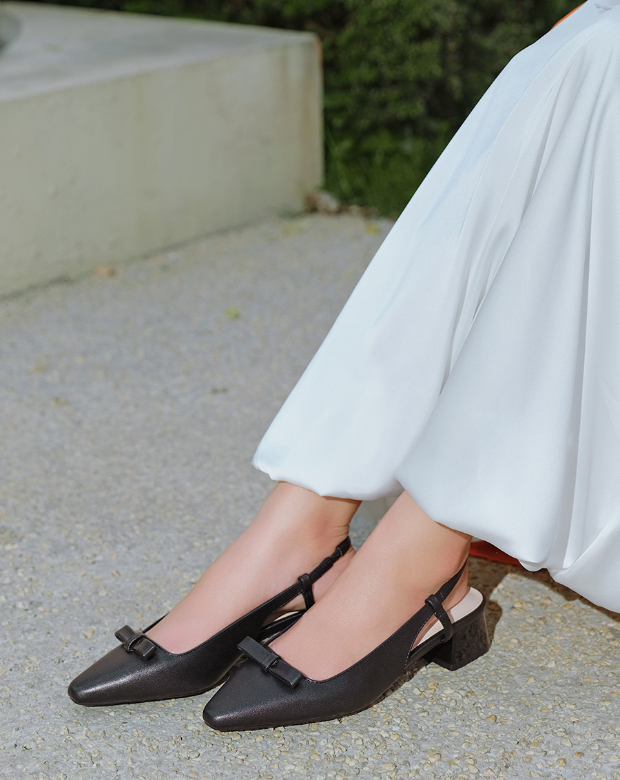 Giày Cao Gót Slingback Gót Vuông - Image 2