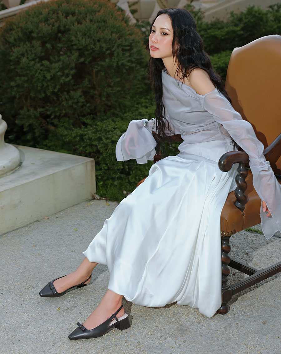 Giày Cao Gót Slingback Gót Vuông - Image 3