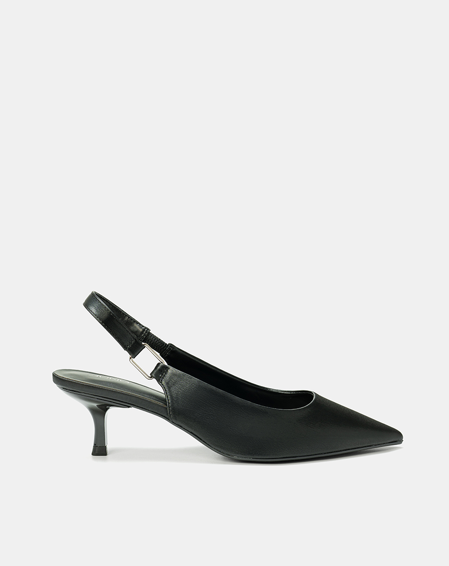 Giày Cao Gót Slingback Phối Khóa Trang Trí - Image 1