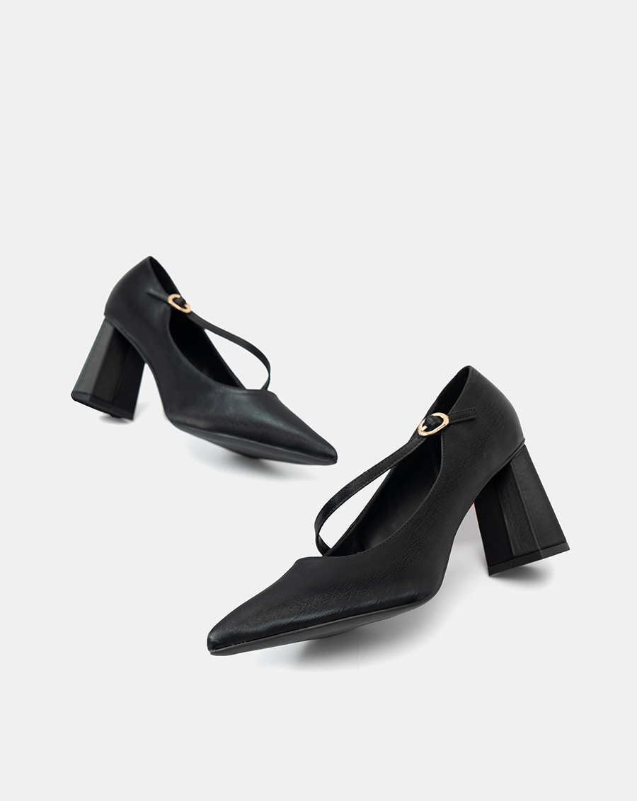 Giày Cao Gót Pump Gót Trụ Quai Mary Jane Xéo - Image 4