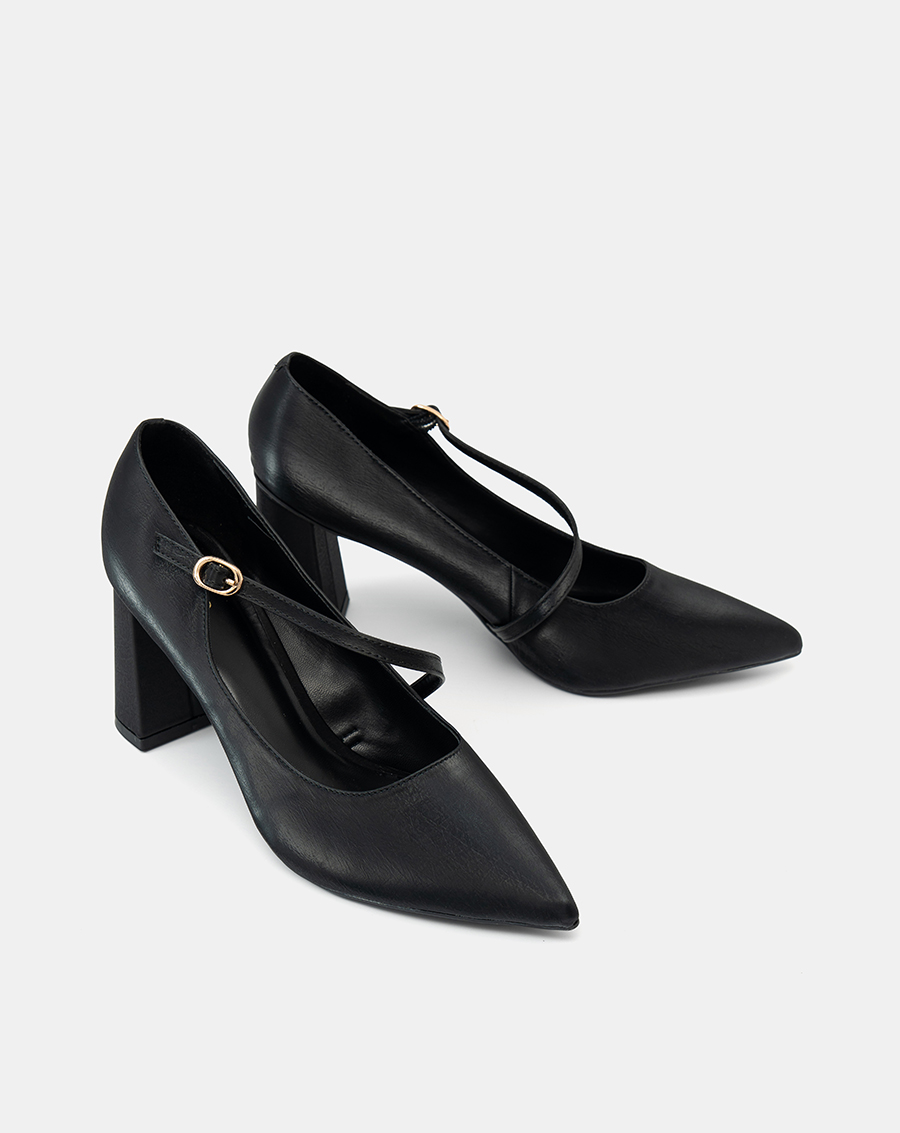 Giày Cao Gót Pump Gót Trụ Quai Mary Jane Xéo - Image 7