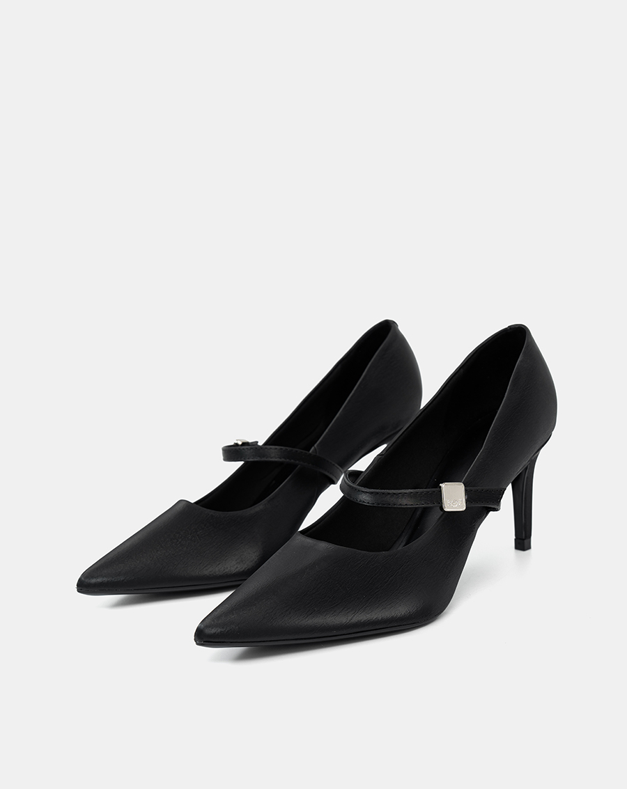 Giày Cao Gót Pump Gót Thanh Phối Quai Trang Trí - Image 5