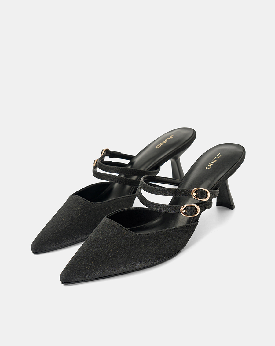 Giày Cao Gót Mules Phối Hai Quai Trang Trí - Image 5