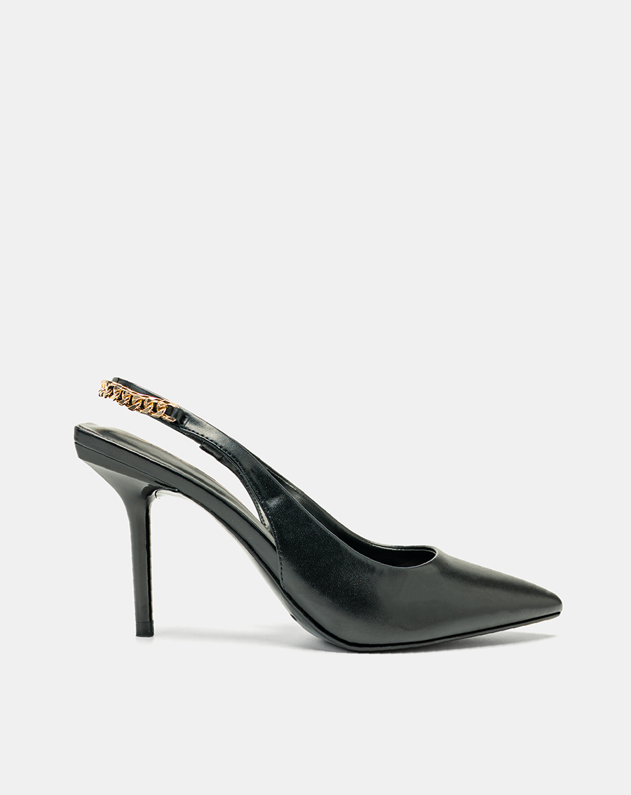 Giày Cao Gót Slingback Phối Xích