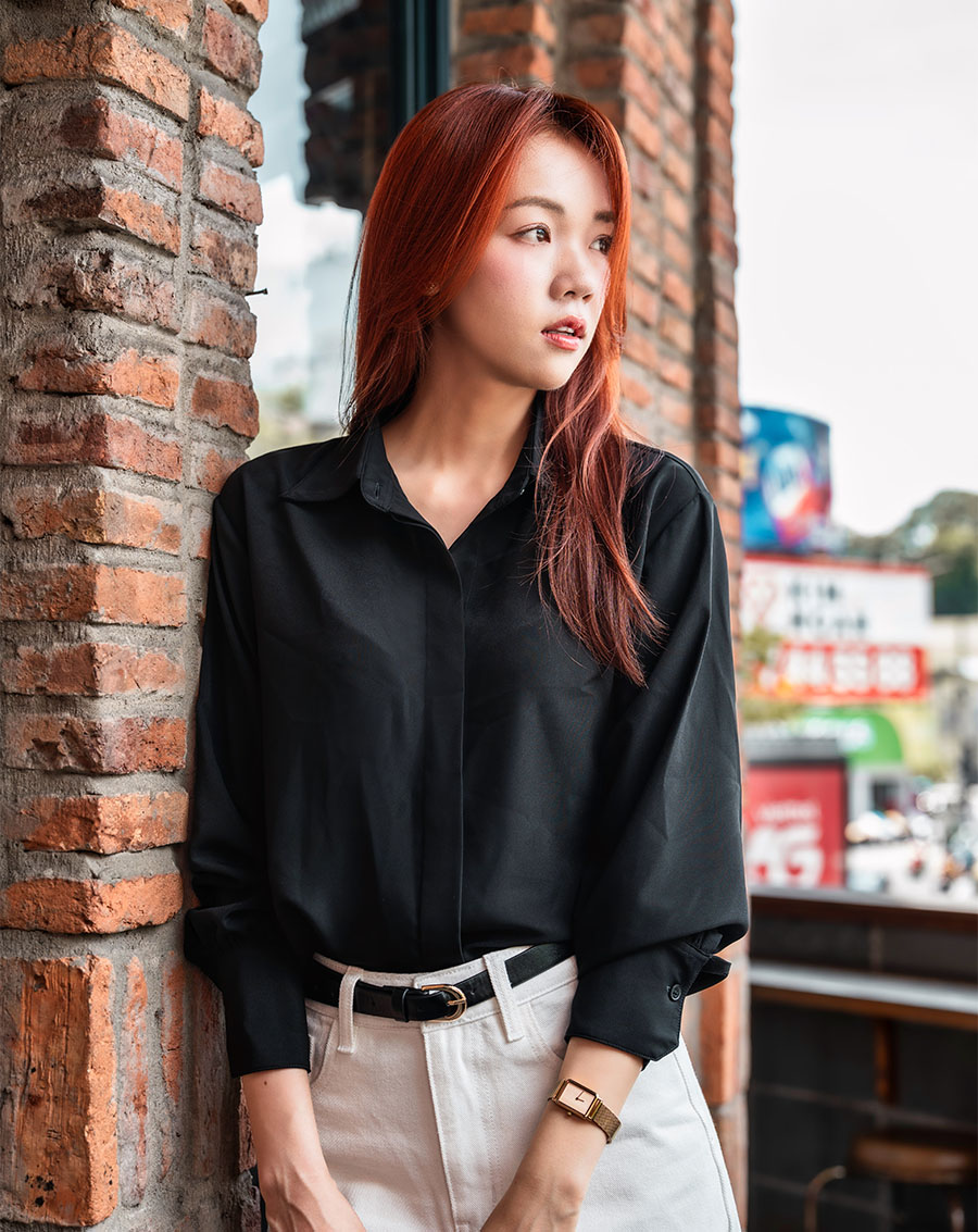 Áo sơ mi basic nẹp nút giấu - Image 1