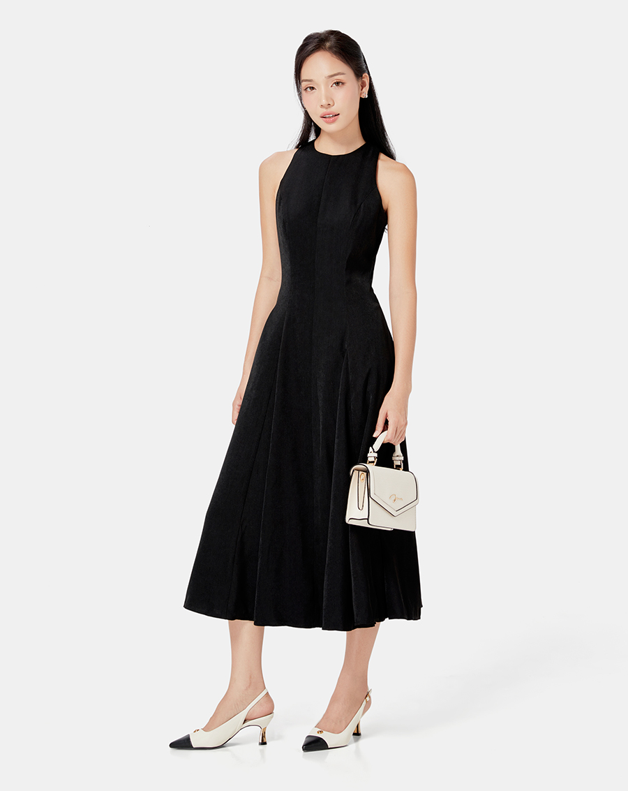 Đầm maxi cổ yếm form xòe - Image 1