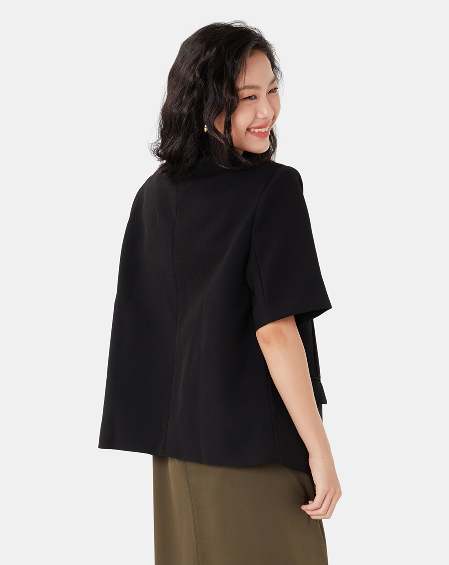 Áo blazer tay ngắn form rộng - Image 4