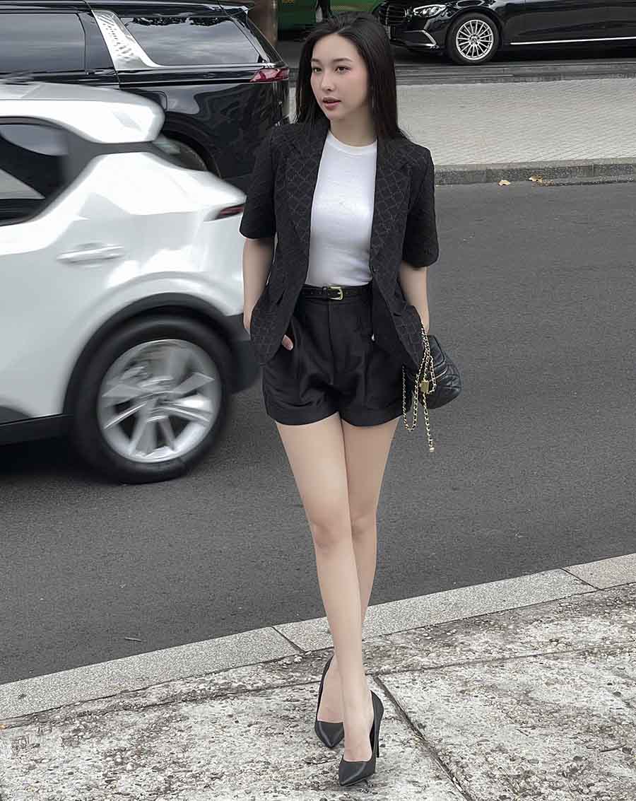 Áo vest xốp nổi hoa văn tay ngắn - Image 2