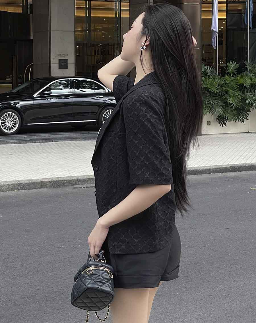 Áo vest xốp nổi hoa văn tay ngắn - Image 3