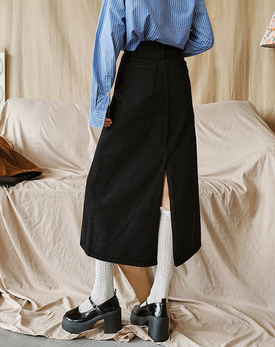 Chân Váy Denim midi form A - Image 3