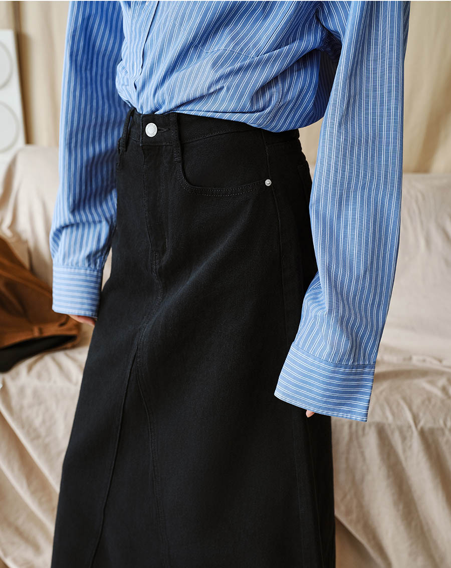 Chân Váy Denim midi form A - Image 4