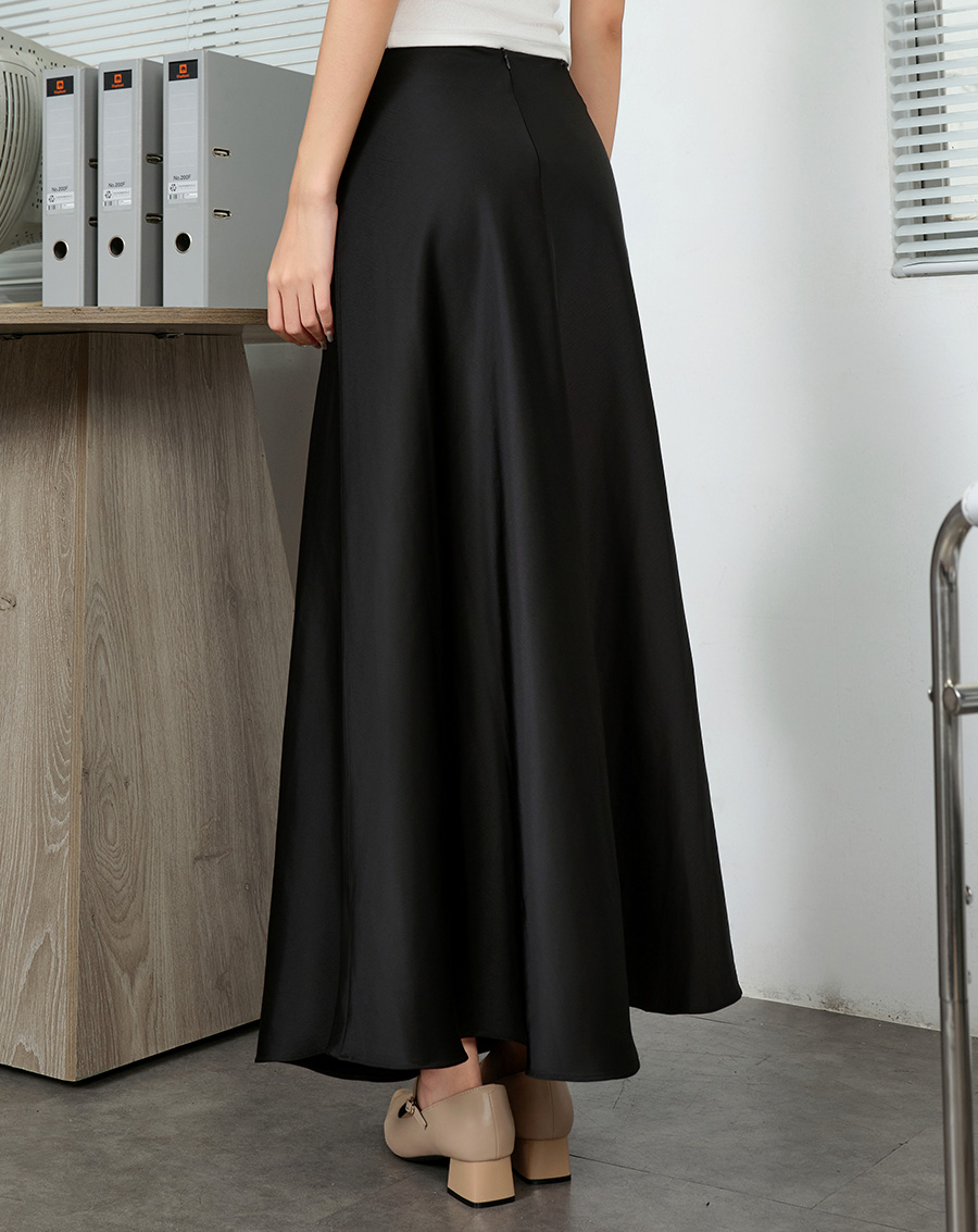 Váy lụa midi form A - Image 2