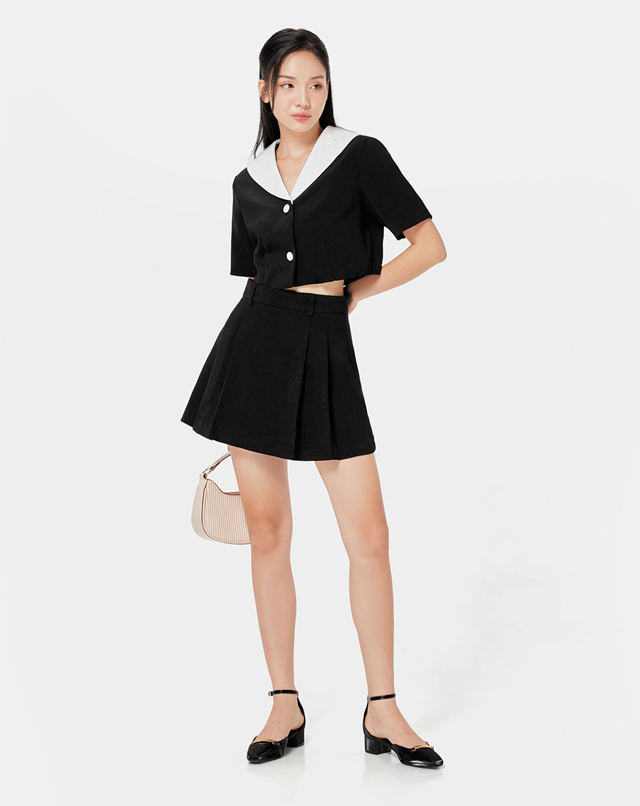 Chân váy mini xếp ly - Image 1