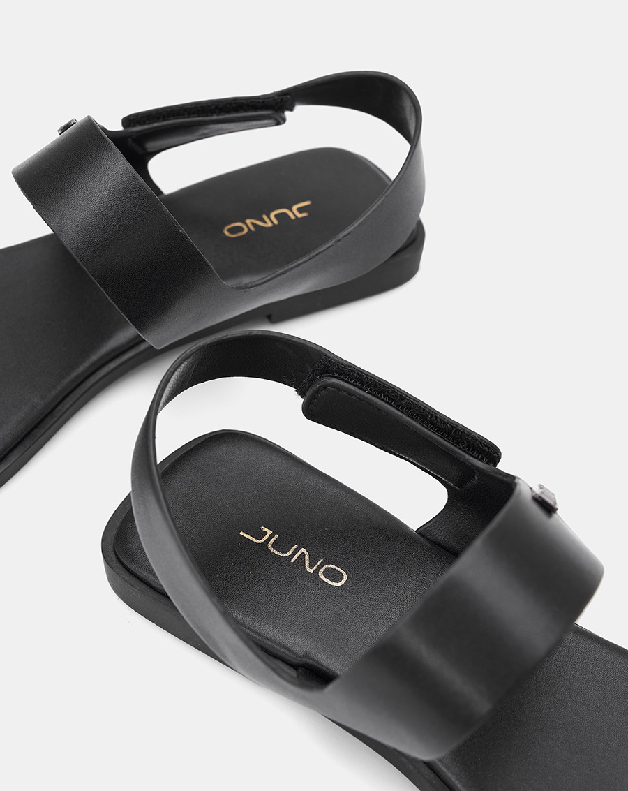 Giày Sandal Đế Bệt Quai Ngang Phối Khóa Trang Trí - Image 5
