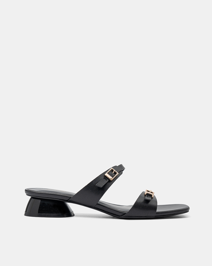 Giày Sandal Hai Quai Ngang Đính Buckle