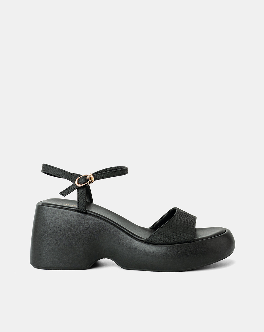 Giày Sandal Xuồng Quai Bản Lớn Phối Quai Cổ Chân