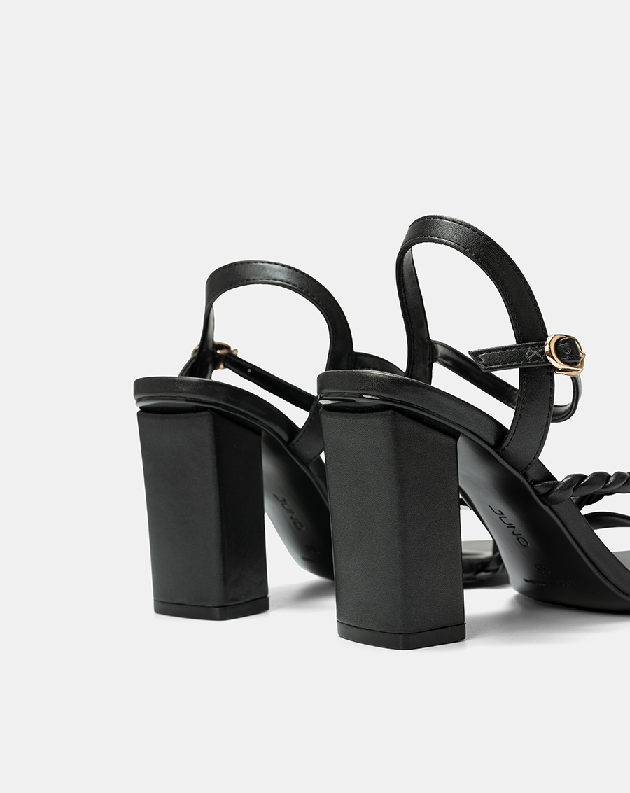 Giày Sandal Gót Cao Phối Quai Xoắn - Image 4