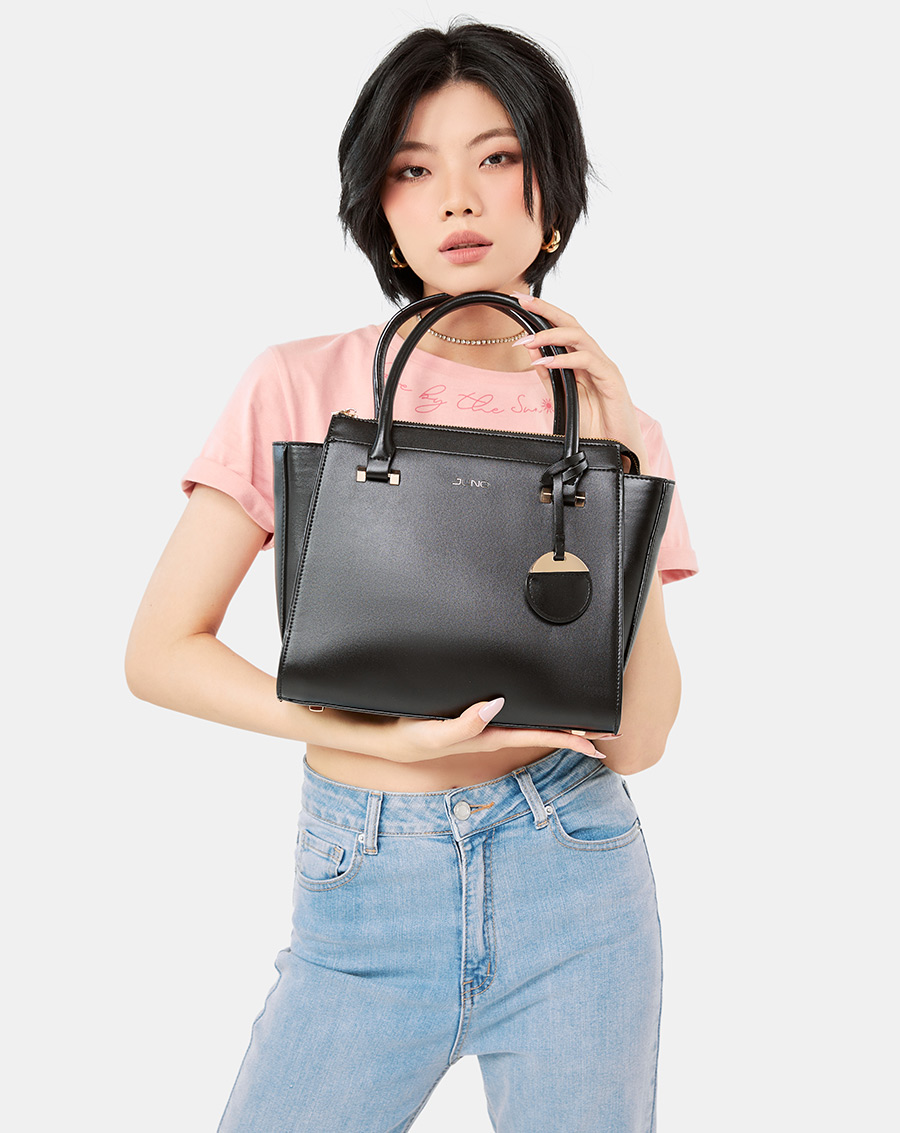 Túi Xách Lớn Tay Cầm Phối Charm Trang Trí - Image 2