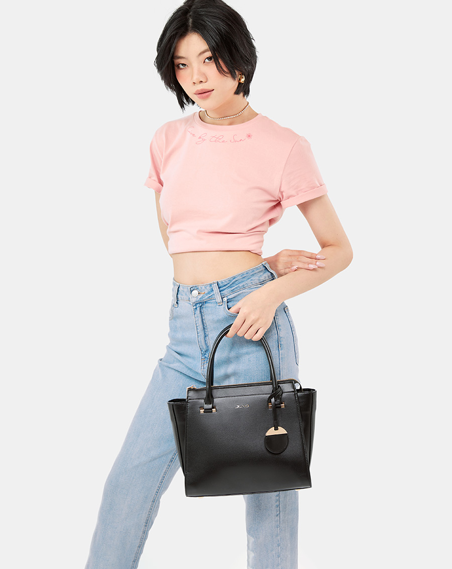 Túi Xách Lớn Tay Cầm Phối Charm Trang Trí - Image 3