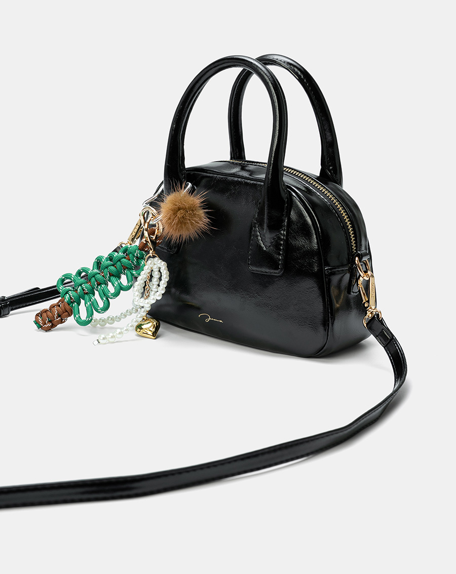 Túi Xách Nhỏ Form Bowling Phối Charm - Image 5