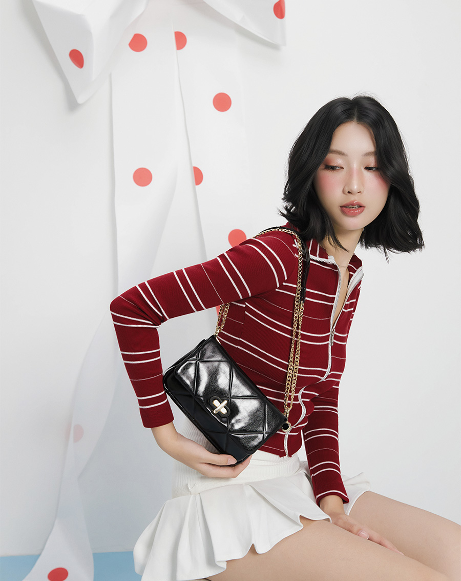 Túi Xách Nhỏ Nắp Gập Trang Trí Khoá - Image 2