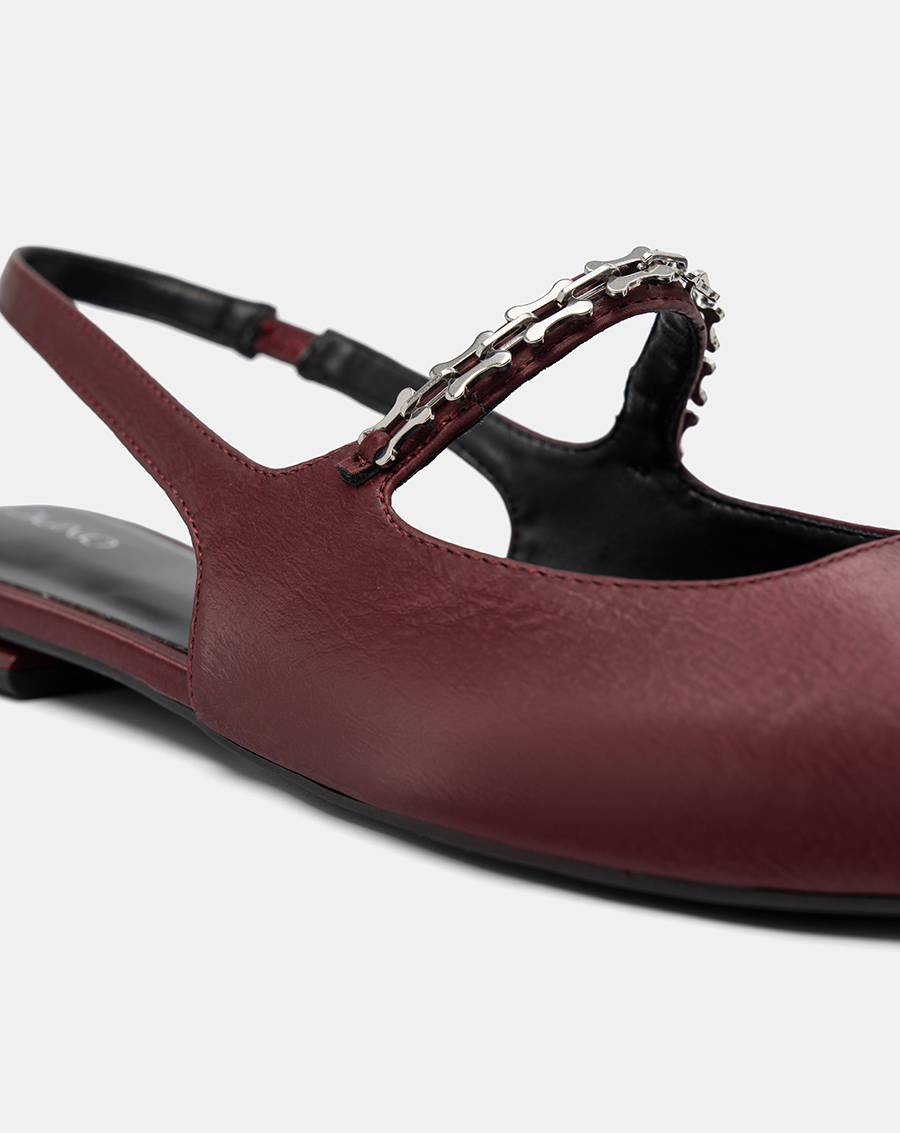 Giày Búp Bê Slingback Phối Quai Mary Jane Xích Trang Trí - Image 3