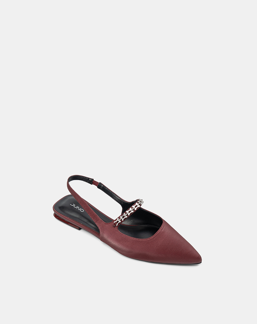 Giày Búp Bê Slingback Phối Quai Mary Jane Xích Trang Trí - Image 4