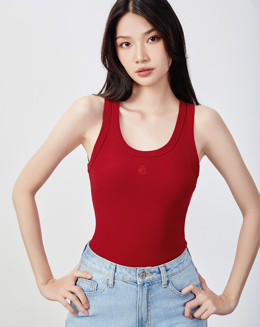 Áo thun tanktop thêu chữ J cách điệu - Image 1