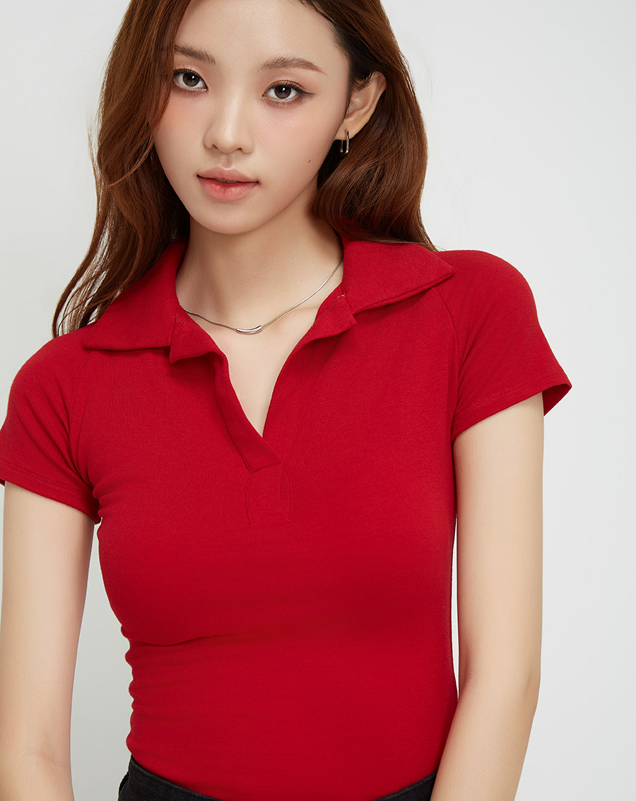 Áo thun cổ polo form ôm - Image 4