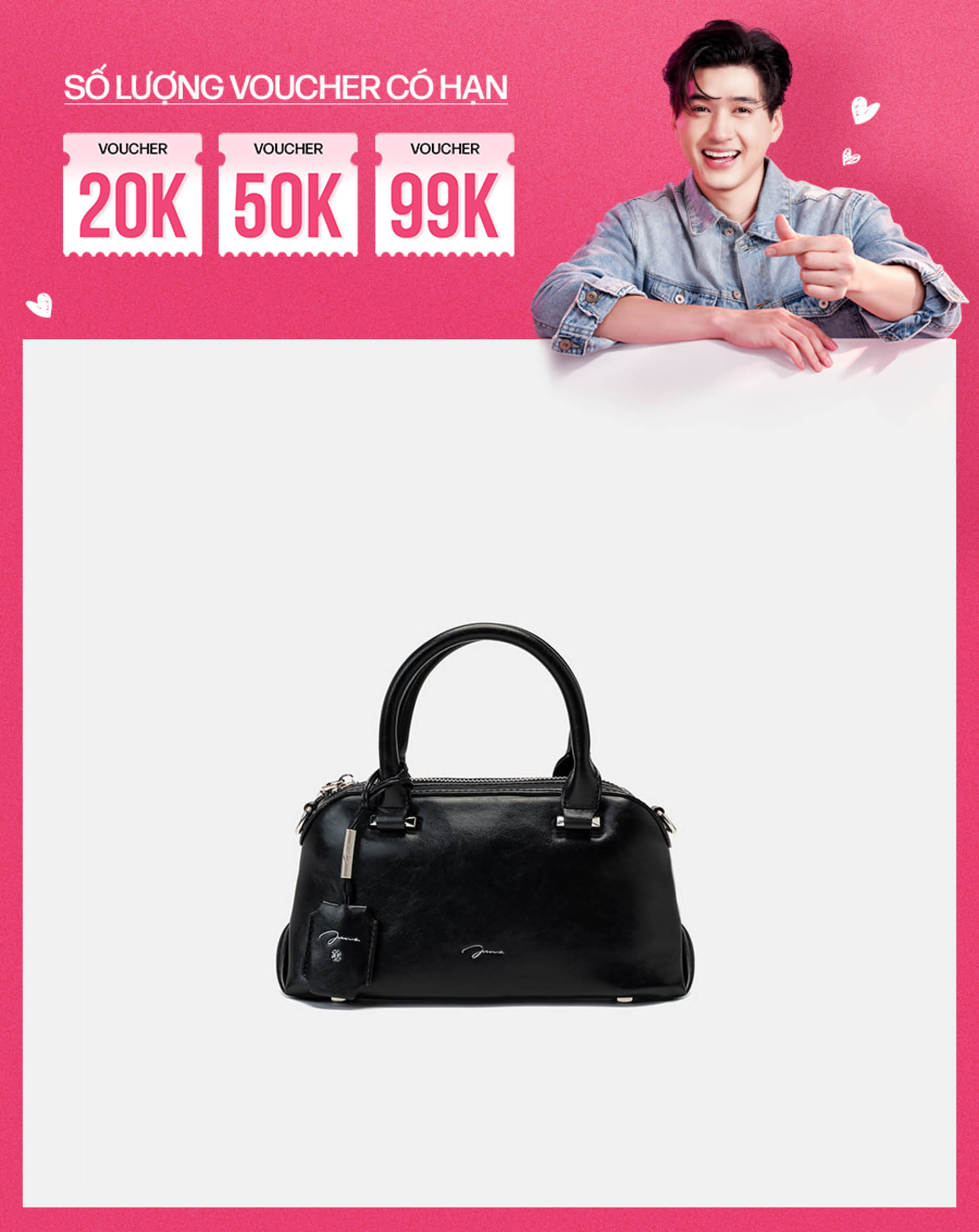 Túi Xách Nhỏ Top Handle Phối Charm