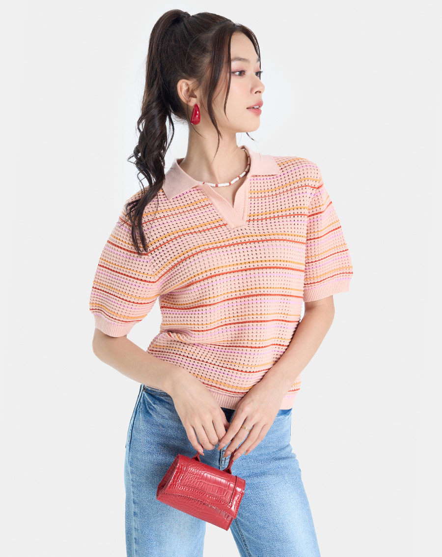 Áo knit polo ngắn tay - Image 2