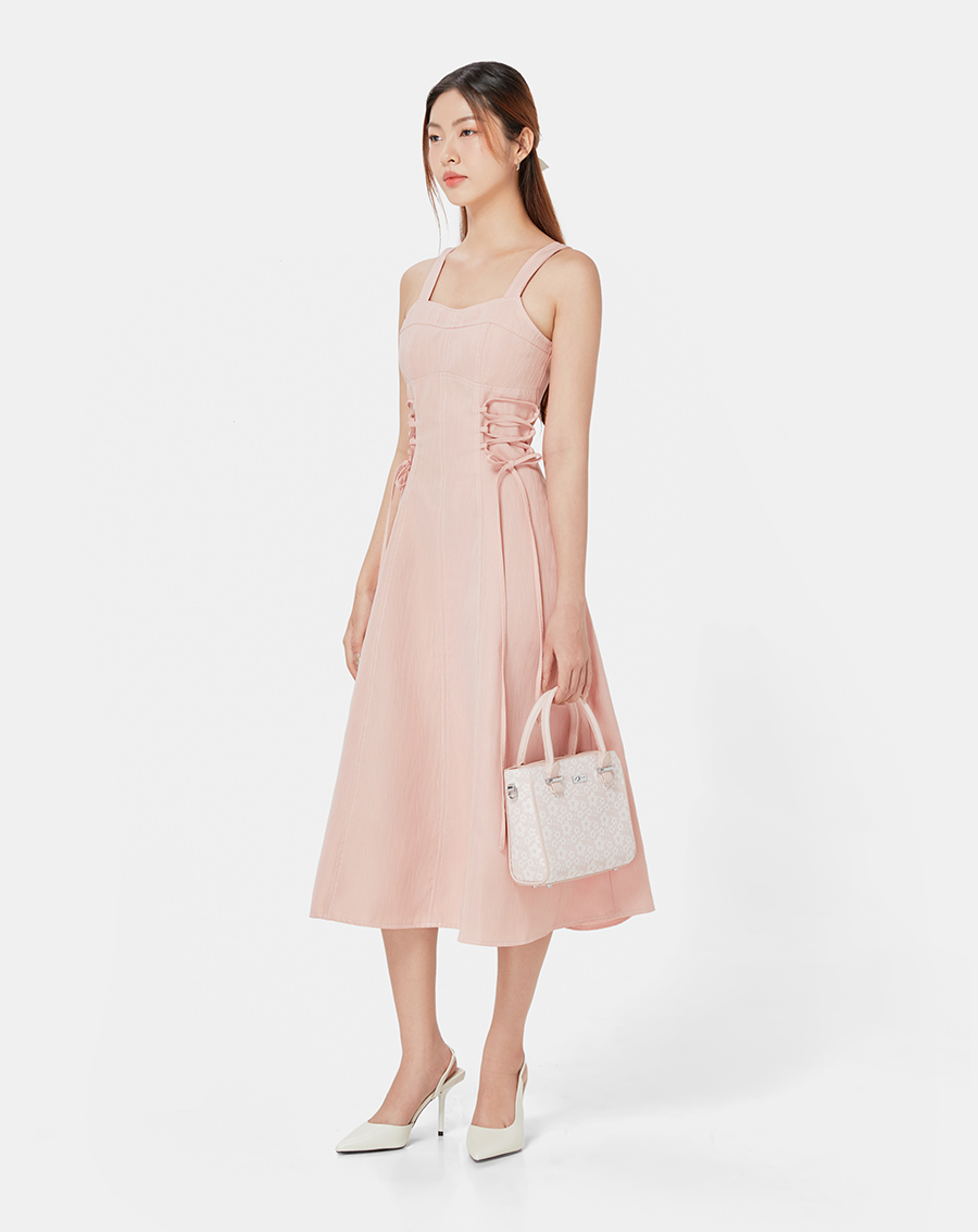 Đầm midi thắt dây eo - Image 1