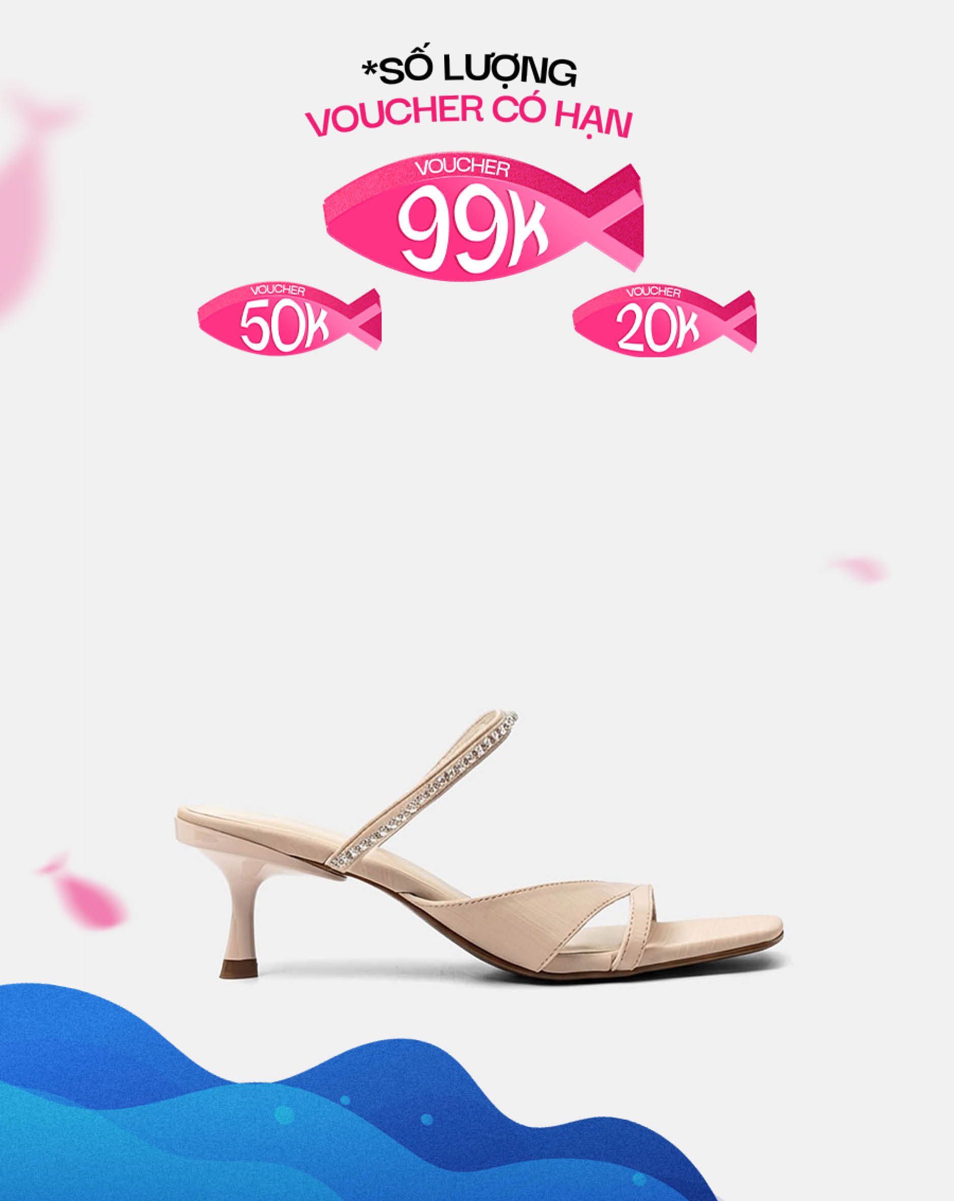 Giày Sandal Mules Phối Dây Trang Trí