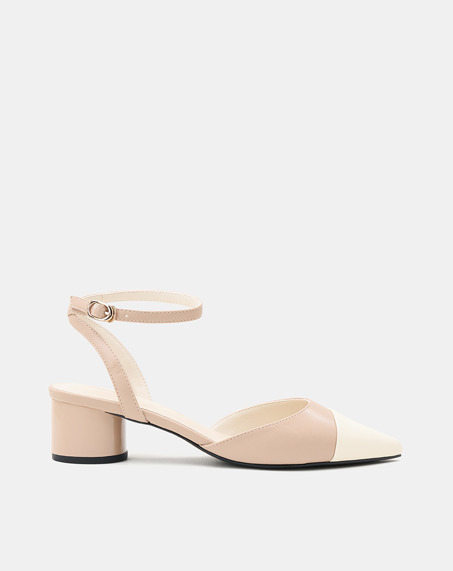 Giày Cao Gót Slingback Phối Toe Cap