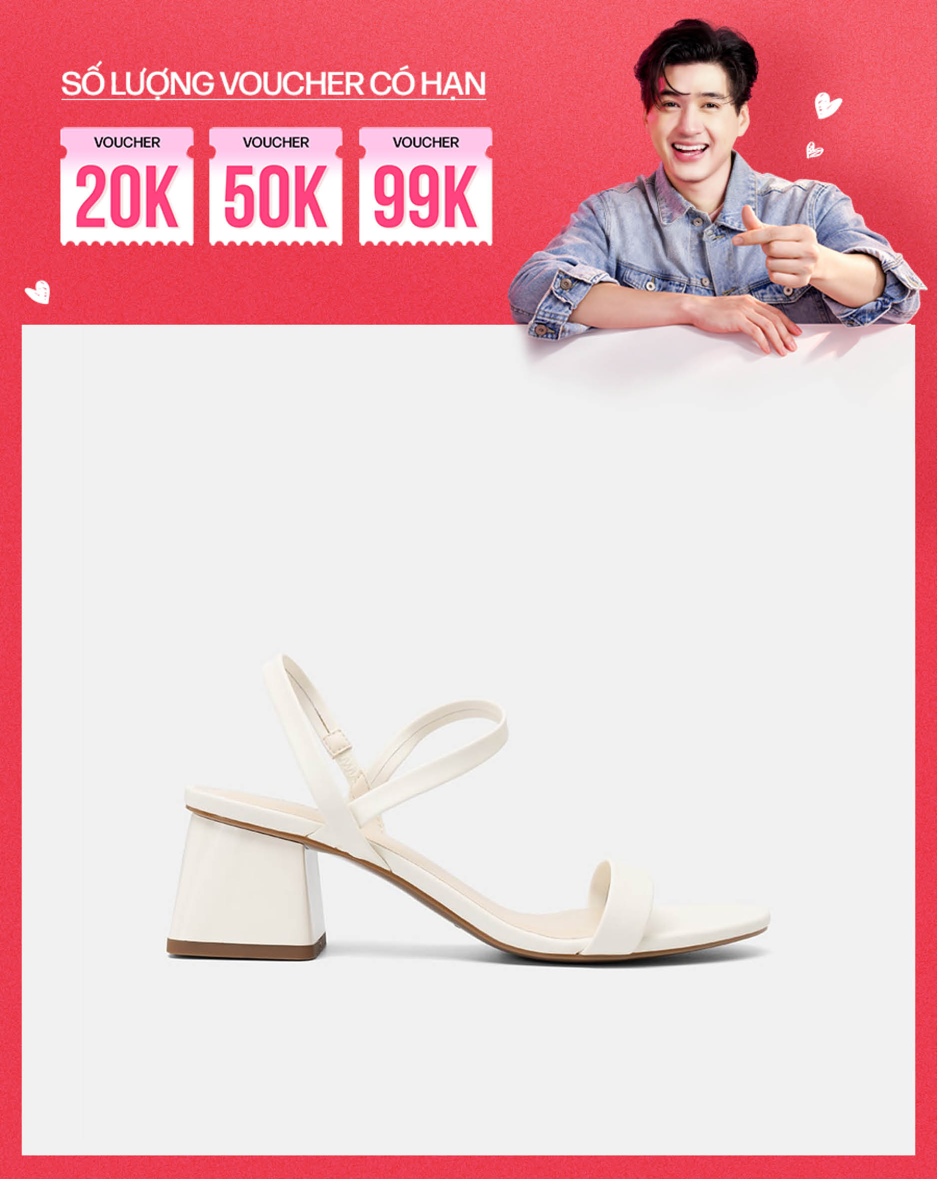 Giày Sandal Gót Thấp Quai Ngang