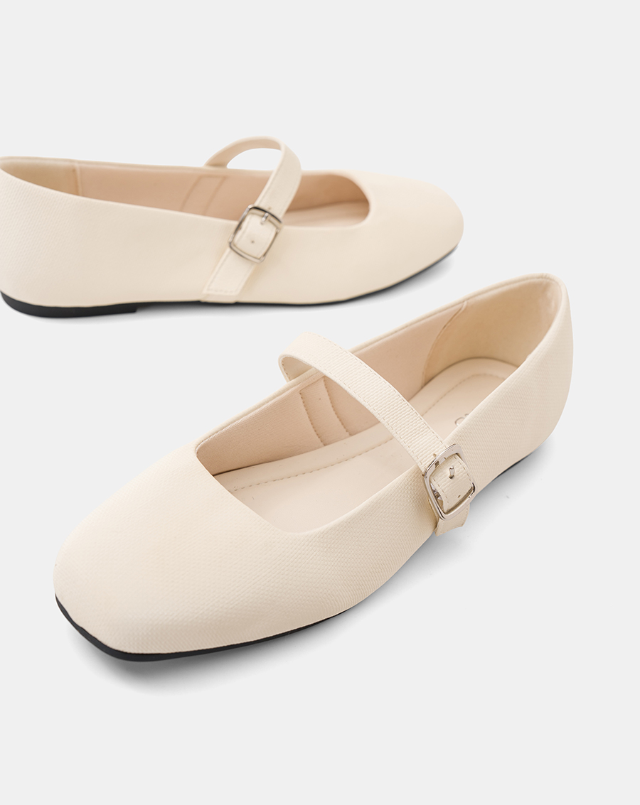 Giày Búp Bê Phối Chất Liệu Vân - Image 4