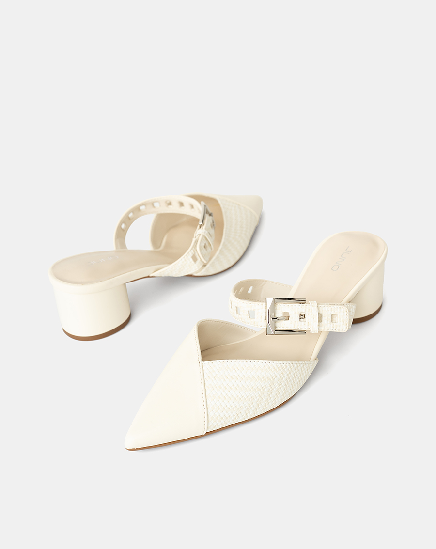 Giày Cao Gót Mules Đắp Mũi Chéo - Image 5