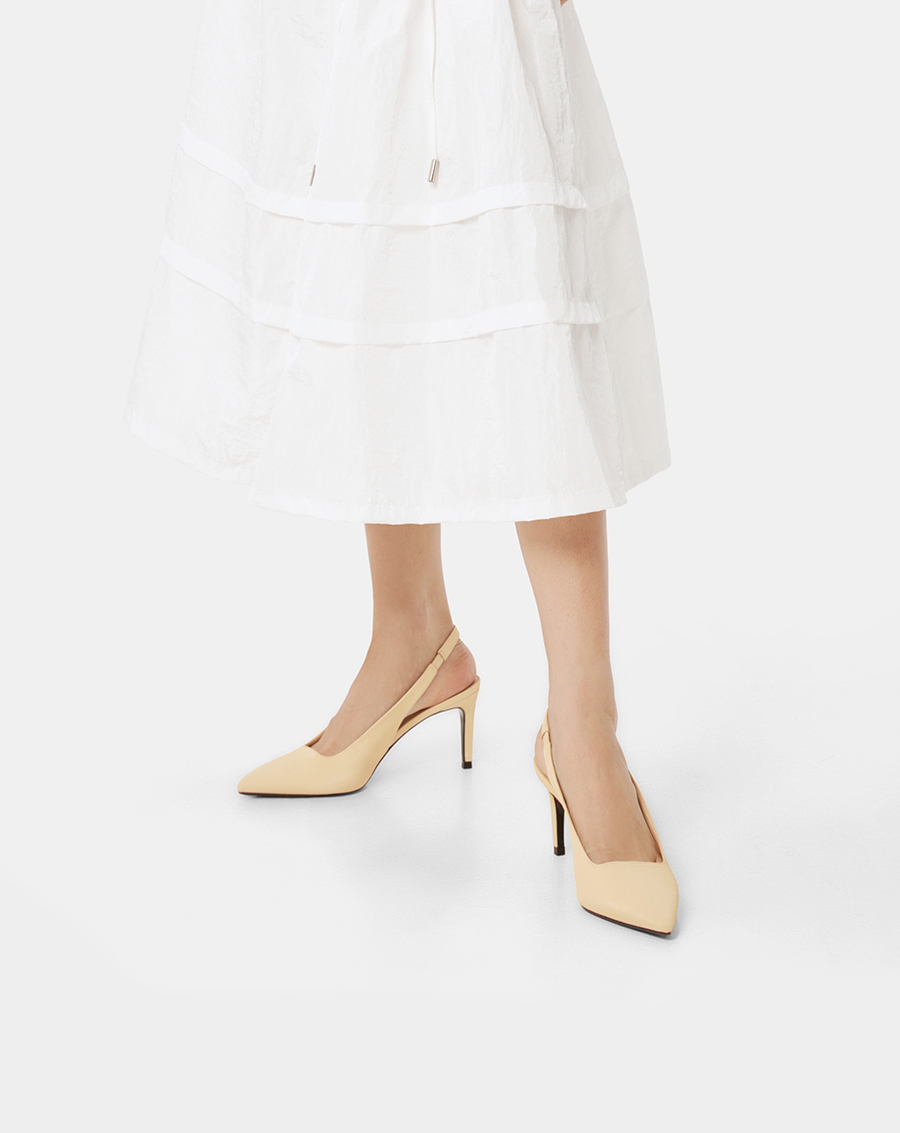 Giày Cao Gót Cao Gót Slingback Mũi Nhọn Gót Thanh - Image 2